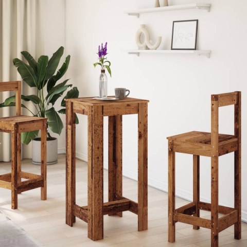 VidaXL Stolik barowy, stare drewno, 51x50x103,5cm