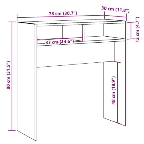 VidaXL Stolik konsolowy, stare drewno, 78x30x80 cm