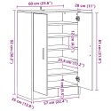 VidaXL Szafka na buty, dąb artisan 60x35x92 cm materiał drewnopochodny