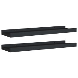 PÓŁKI ŚCIENNE NA ZDJĘCIA 2 SZT CZARNE 40X9X3CM