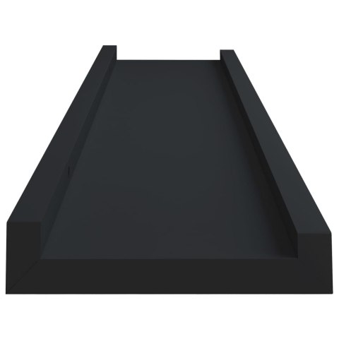 PÓŁKI ŚCIENNE NA ZDJĘCIA 2 SZT CZARNE 40X9X3CM