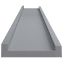 PÓŁKI ŚCIENNE NA ZDJĘCIA 2 SZT. SZARE 80X9X3CM