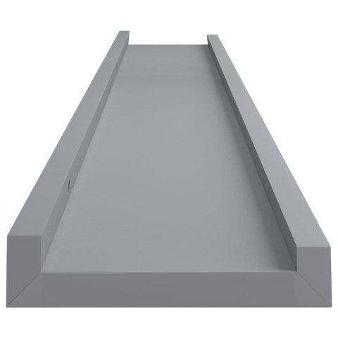 PÓŁKI ŚCIENNE NA ZDJĘCIA 2 SZT. SZARE 80X9X3CM