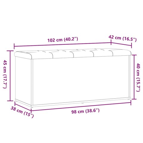 VidaXL Ławka ze schowkiem Stare drewno 102x42x45 cm Drewno klejone