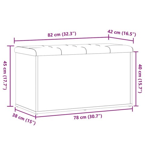 VidaXL Ławka ze schowkiem Stare drewno 82x42x45 cm Drewno klejone