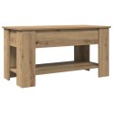 VidaXL Stolik kawowy Artisan Oak 101x49x52 cm Drewno klejone