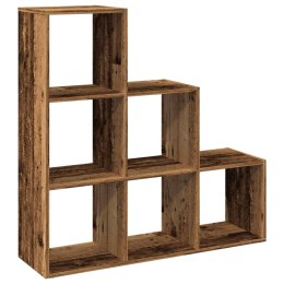 VidaXL Regał przegroda, 3 poziomy, stare drewno, 99x29x99 cm