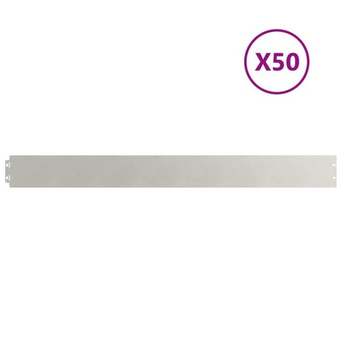 VidaXL Obrzeża trawnikowe 50 szt. 10x103 cm Stal nierdzewna