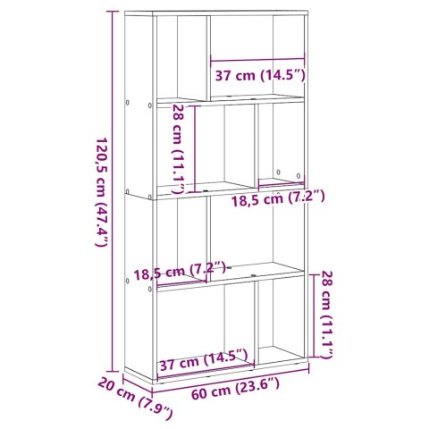 VidaXL Regał na książki biały 60x20x120,5 cm Drewno konstrukcyjne