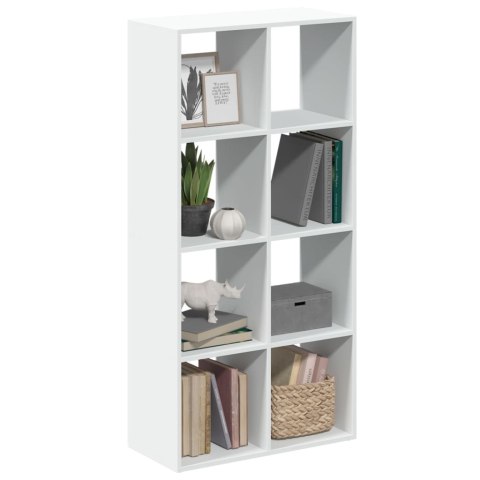 VidaXL Regał na książki z parawanem pokojowym, biały, 69,5x29x137,5 cm, drewno konstrukcyjne