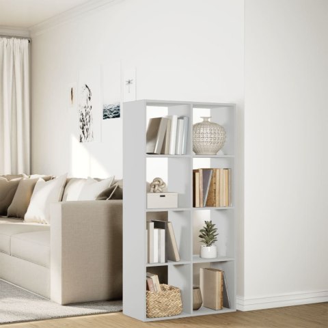 VidaXL Regał na książki z parawanem pokojowym, biały, 69,5x29x137,5 cm, drewno konstrukcyjne