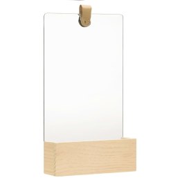 VidaXL Lustro ścienne z półką z litego drewna sosnowego, 23x39,5 cm