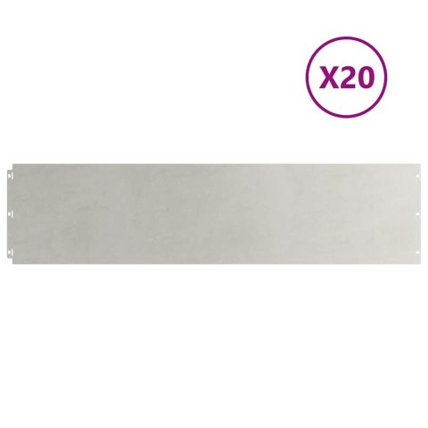 VidaXL Obrzeża trawnikowe 20 szt. 25x103 cm Stal nierdzewna