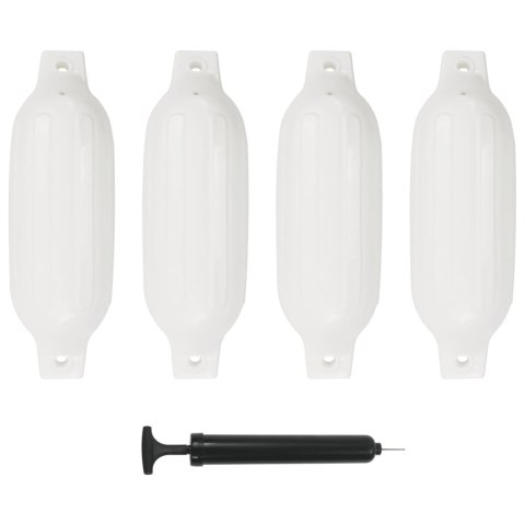 VidaXL Odbojnice do łodzi, 4 szt., białe, 41x11,5 cm, PVC