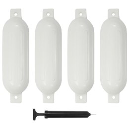 VidaXL Odbojnice do łodzi, 4 szt., białe, 51x14 cm, PVC