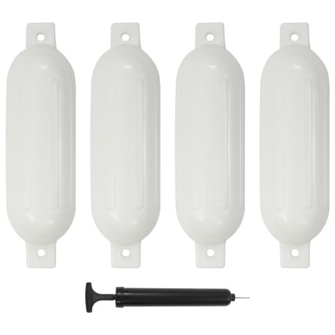 VidaXL Odbojnice do łodzi, 4 szt., białe, 51x14 cm, PVC