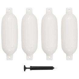 VidaXL Odbojnice do łodzi, 4 szt., białe, 58,5x16,5 cm, PVC
