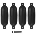 VidaXL Odbojnice do łodzi, 4 szt., czarne, 58,5x16,5 cm, PVC