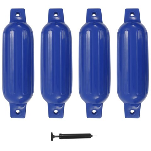 VidaXL Odbojnice do łodzi, 4 szt., niebieskie, 41x11,5 cm, PVC