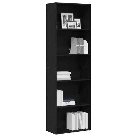 VidaXL Regał biblioteczny Czarny Dąb 60x30x189 cm Drewno klejone