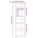 VidaXL Regał biblioteczny Czarny Dąb 60x30x189 cm Drewno klejone
