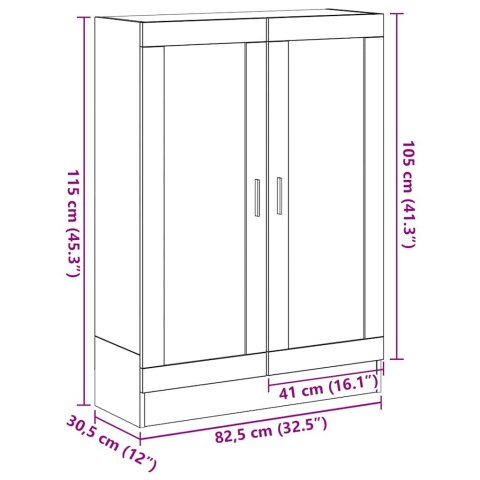 VidaXL Szafka, czarny dąb, 82,5x30,5x115 cm, materiał drewnopochodny