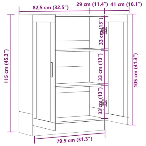 VidaXL Szafka, czarny dąb, 82,5x30,5x115 cm, materiał drewnopochodny
