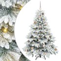 VidaXL Sztuczna choinka z 150 diodami LED Biały 150 cm PE i PVC