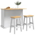 VidaXL Zestaw wysp kuchennych Corona 3 pcs Biały i wosk miodowy