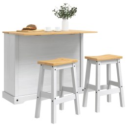 VidaXL Zestaw wysp kuchennych Corona 3 pcs Biały i wosk miodowy