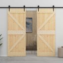 DRZWI PRZESUWNE 2 CM NATURALNY I CZARNY LITE DREWNO SOSNOWE