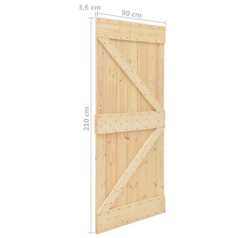DRZWI PRZESUWNE 2 CM NATURALNY I CZARNY LITE DREWNO SOSNOWE