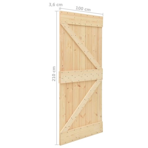 VidaXL Drzwi przesuwne 2 pcs Naturalny i czarny Lite drewno sosnowe