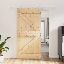 DRZWI PRZESUWNE NATURALNE I BIAŁE 100X210CM