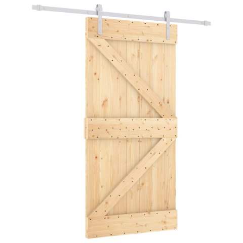 DRZWI PRZESUWNE NATURALNE I BIAŁE 100X210CM