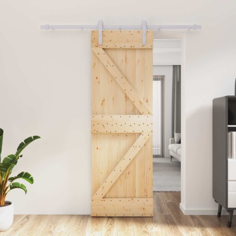 DRZWI PRZESUWNE NATURALNE I BIAŁE 70X210CM