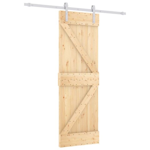 DRZWI PRZESUWNE NATURALNE I BIAŁE 70X210CM