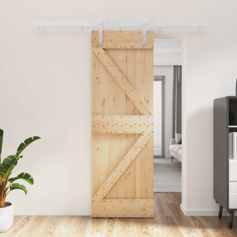 DRZWI PRZESUWNE NATURALNE I BIAŁE 70X210CM