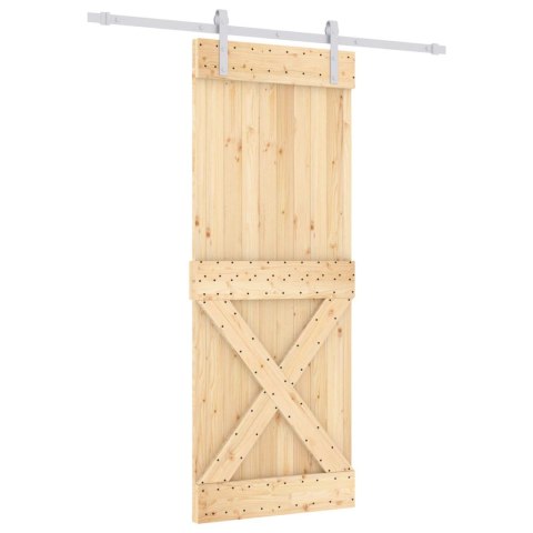 DRZWI PRZESUWNE NATURALNE I BIAŁE 80X210CM