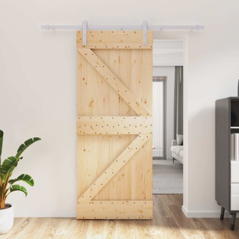 DRZWI PRZESUWNE NATURALNE I BIAŁE 85X210CM