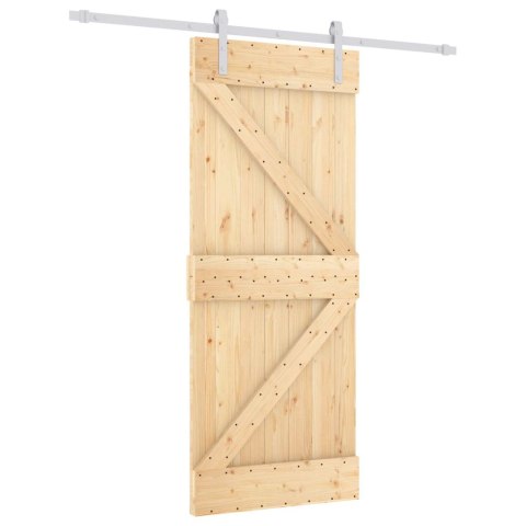 DRZWI PRZESUWNE NATURALNE I BIAŁE 85X210CM