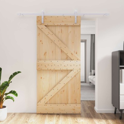 DRZWI PRZESUWNE NATURALNE I BIAŁE 95X210CM