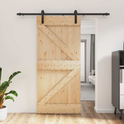 DRZWI PRZESUWNE NATURALNY I CZARNY 95X210CM