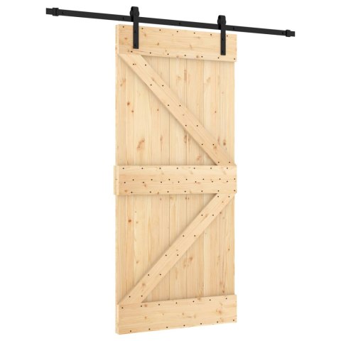 DRZWI PRZESUWNE NATURALNY I CZARNY 95X210CM