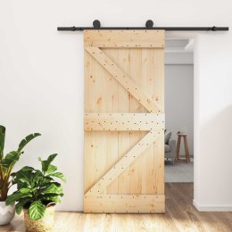 DRZWI PRZESUWNE NATURALNY I CZARNY 95X210CM