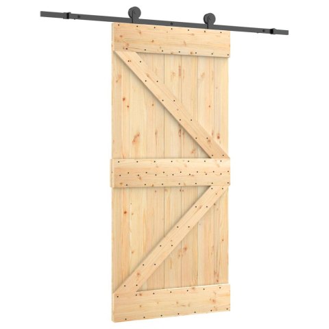 DRZWI PRZESUWNE NATURALNY I CZARNY 95X210CM