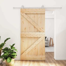 DRZWI PRZESUWNE NATURALNE I BIAŁE 100X210CM