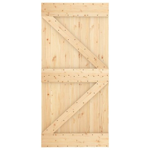 DRZWI PRZESUWNE NATURALNE I BIAŁE 100X210CM