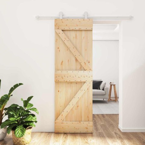 DRZWI PRZESUWNE NATURALNE I BIAŁE 70X210CM