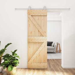 DRZWI PRZESUWNE NATURALNE I BIAŁE 70X210CM